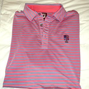 FootJoy Golf polo Coral and blue/white striped